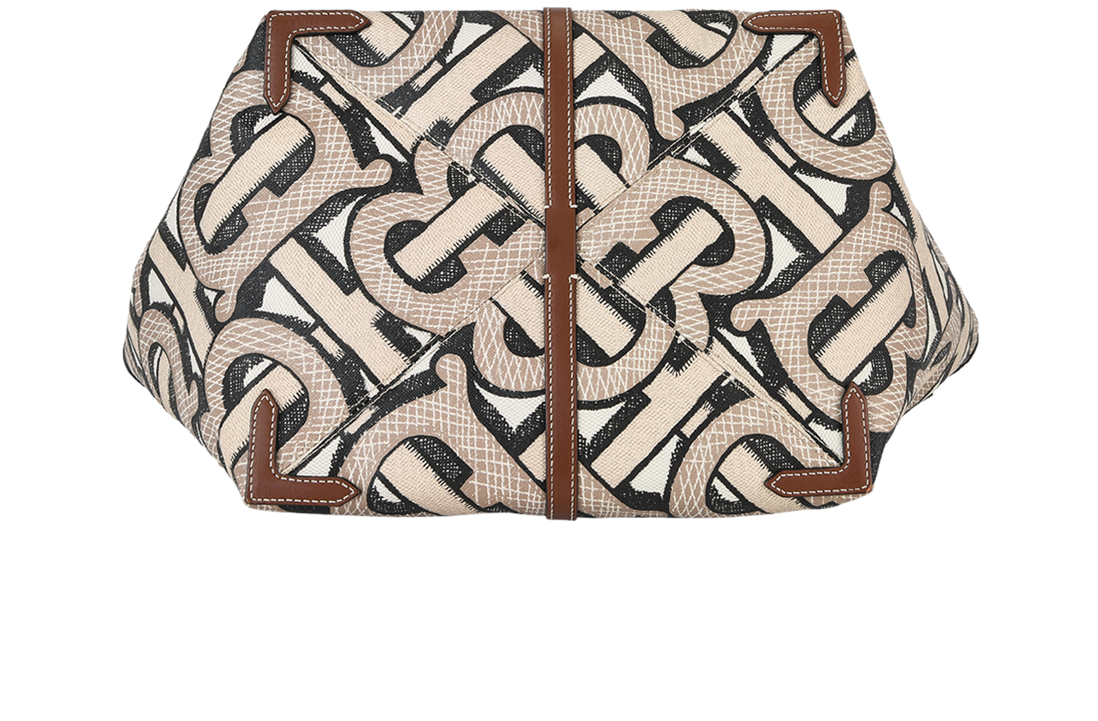 TB Monogram Tote, &pound;530, Handbags, Beige, Canvas, Top view